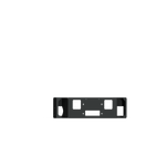 The 2018-2020 Ford F-150 Vaquero Front Winch Plate in texture black is shown from the front against a plain white background. The rectangular plate features three cutouts: two on each side and one centered between them.