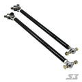 Two black S3 Power Sports HD Tie Rods for 2015+ Polaris General/RZR S 1000/S 900 are laid parallel on a white background, each with silver and gold joint fittings and mounting hardware. A small SX logo appears in the lower right corner.