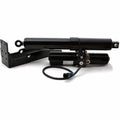 The Kawasaki Mule 4000/4010 Bed Lift KYB lift cylinder with mounting brackets is shown with wiring connected and a cylindrical motor attached, all positioned on a white background.