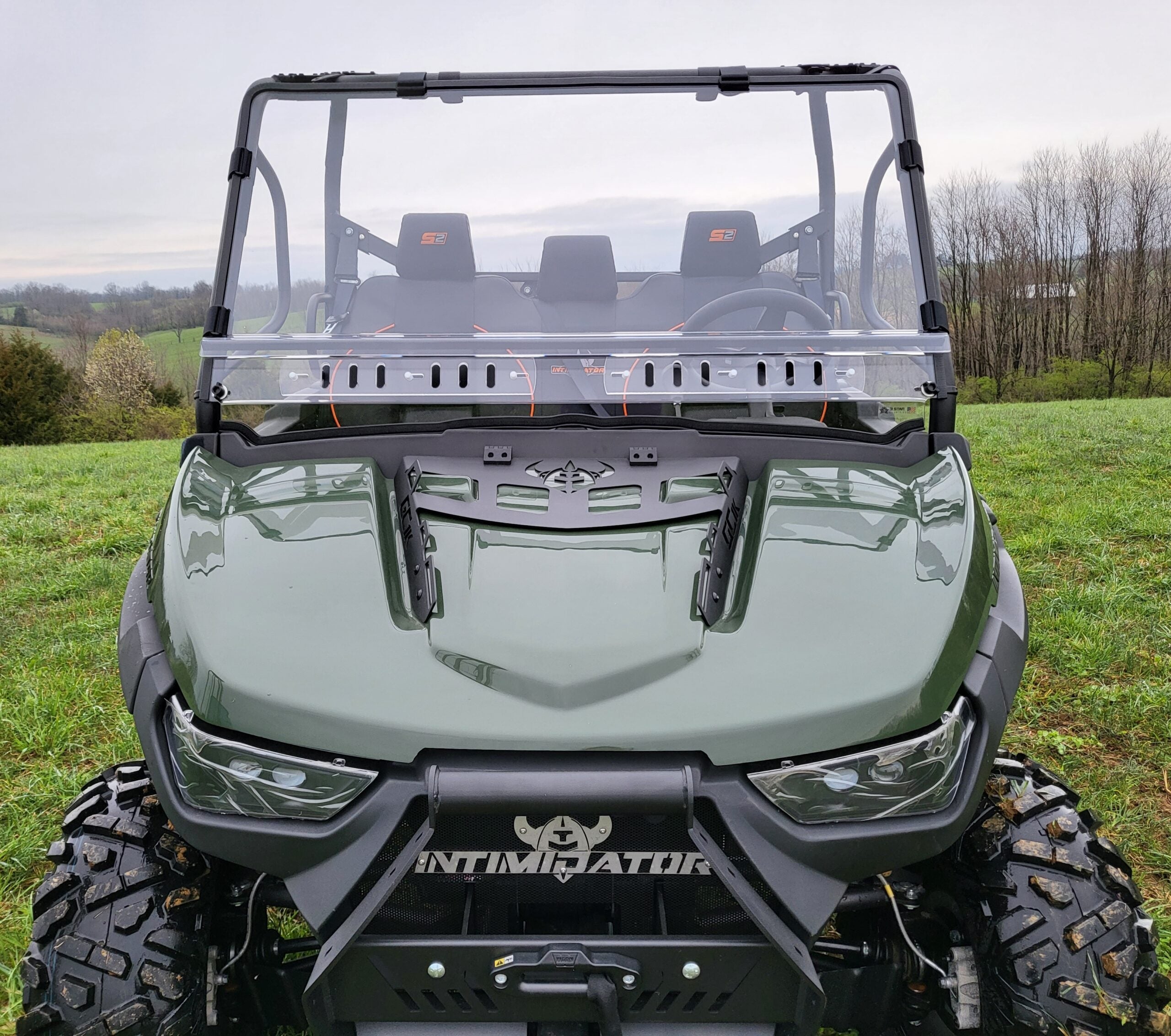Intimidator – 2 Pc Windshield with Optional Vents/Clamps/Hard Coat