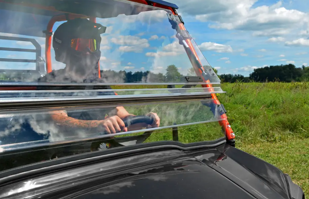Kawasaki Mule Pro Fxt/Dx/Dxt Scratch Resistant Flip Windshield