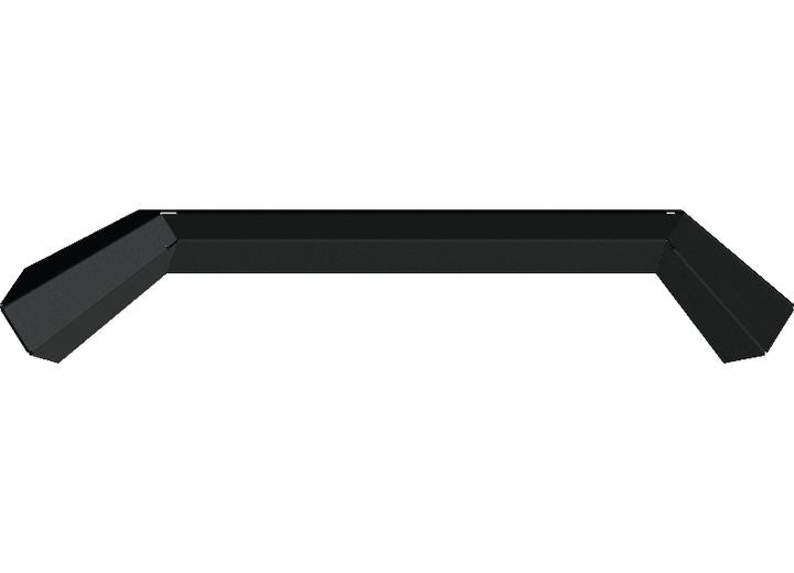 The 2016-2019 Nissan Titan XD Spartan Front Bumper Bolt-On Accessory is a textured black metal pre-runner guard by Road Armor, featuring three angular segments in a wide U shape with mounting holes near the outward-angled ends.