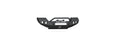 A 2018+ Jeep JL Rubicon Stealth Front Winch Bumper Pre-Runner Guard Full Width Rubicon in texture black is shown against a white background, featuring angular lines, a central “ROAD ARMOR” cutout, mounting points, and a bottom-center logo.