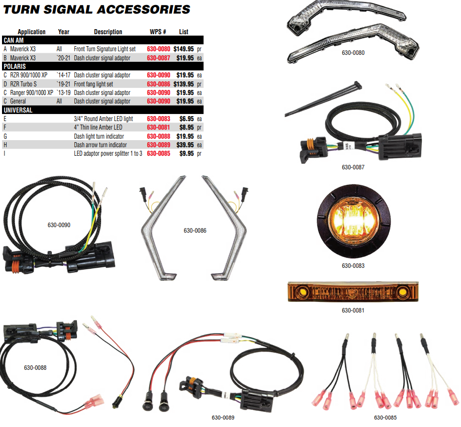 Utv Automatic Turn Signal Kit For Defender, Ranger, Maverick, Rzr, Talon, Krx, General And Wolverine