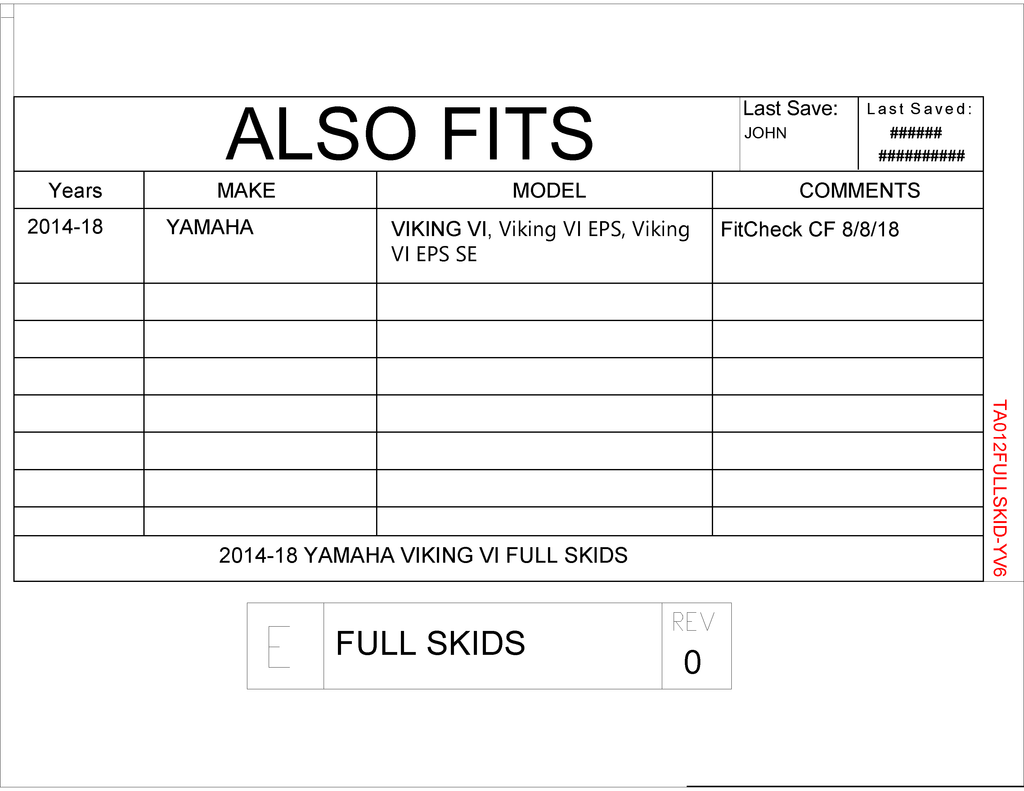 Trail Armor Yamaha Viking Vi, Viking Vi Eps, Viking Vi Eps Se Full Skids With Integrated Sliders 2014 - 2018