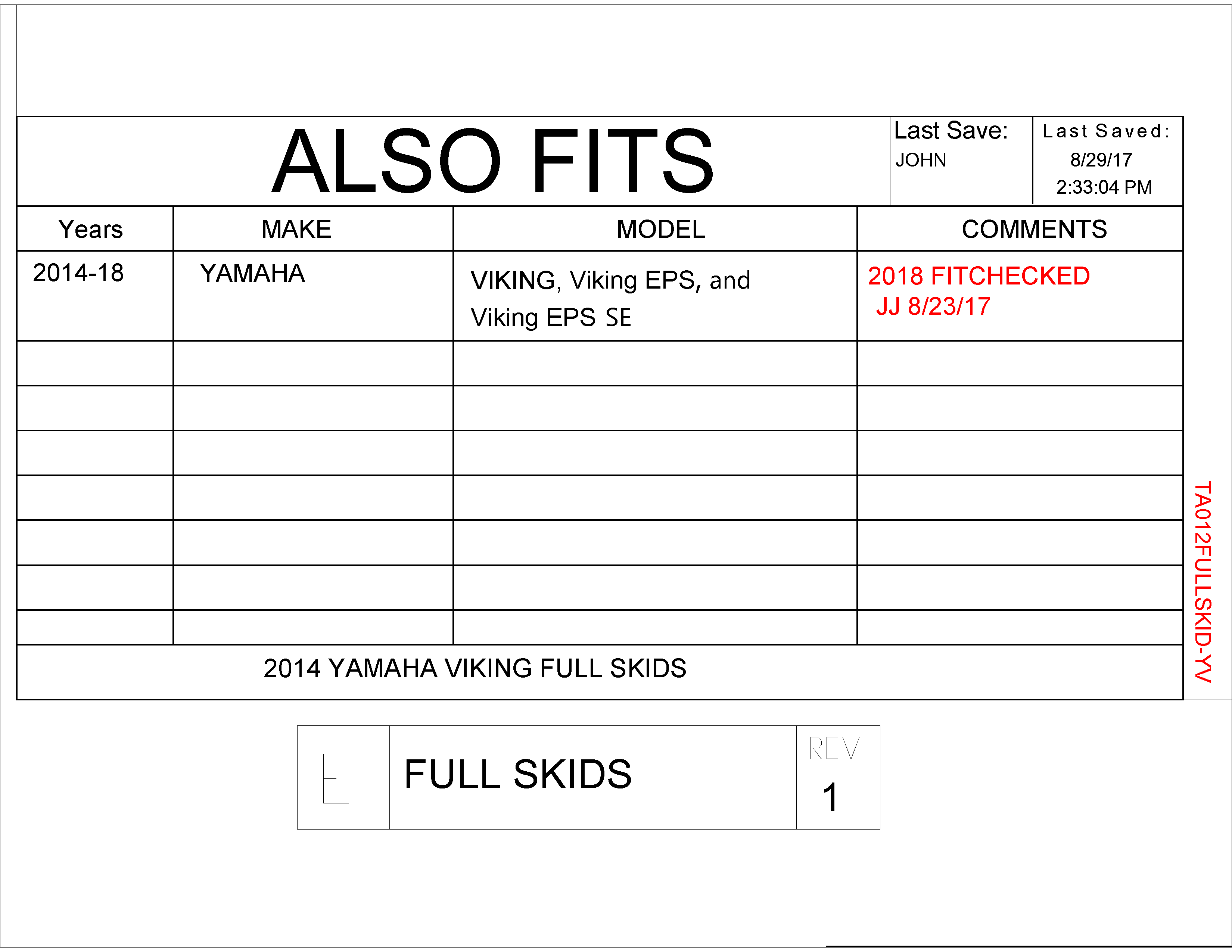 Trail Armor Yamaha Viking 700, Viking Eps, Viking Eps Se Full Skids With Integrated Sliders 2014 - 2018
