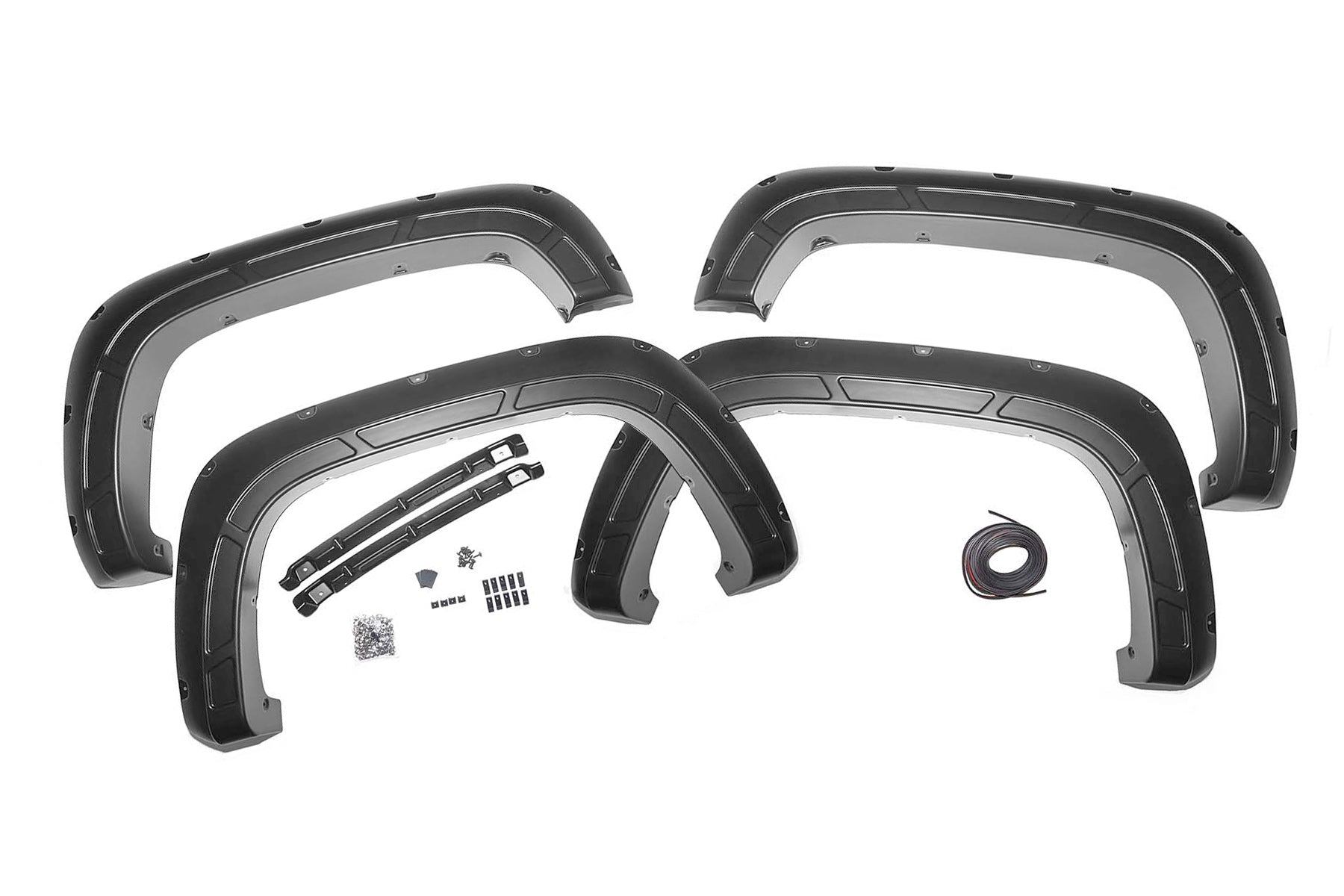 Rough Country Defender Pocket Fender Flares  | Black | Chevy Silverado 2500 HD/3500 HD (20-23)