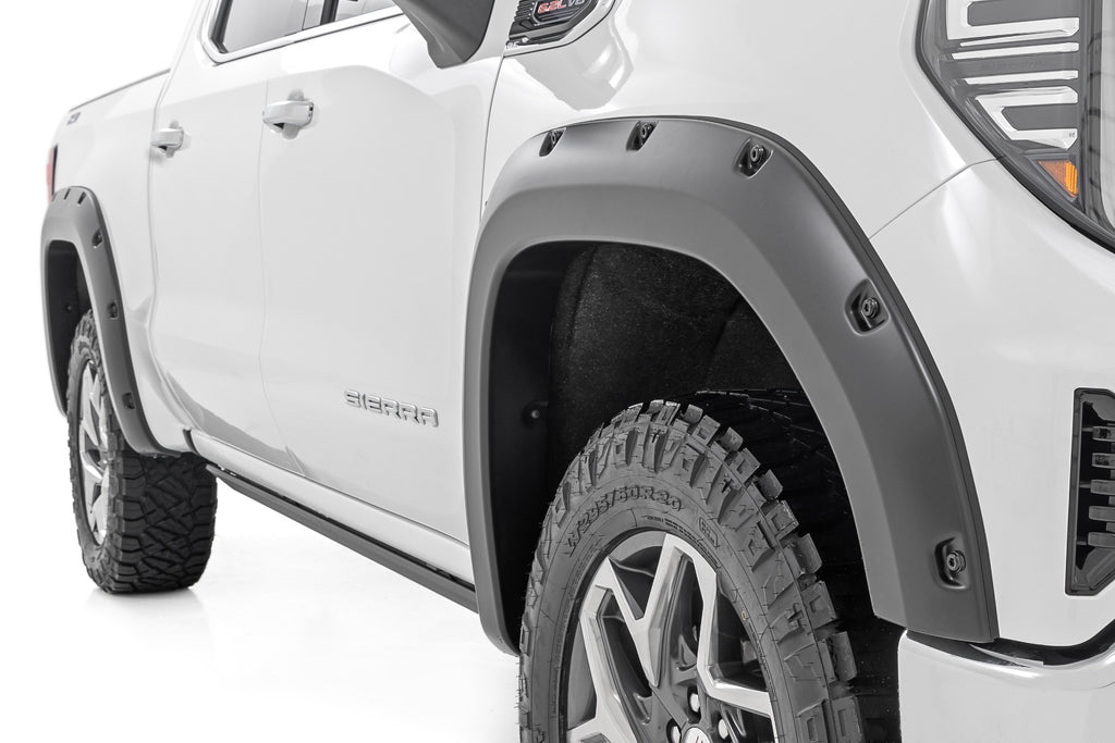 Pocket Fender Flares | GAZ Summit White | GMC Sierra 1500 2WD/4WD (2019-2025 & Classic)