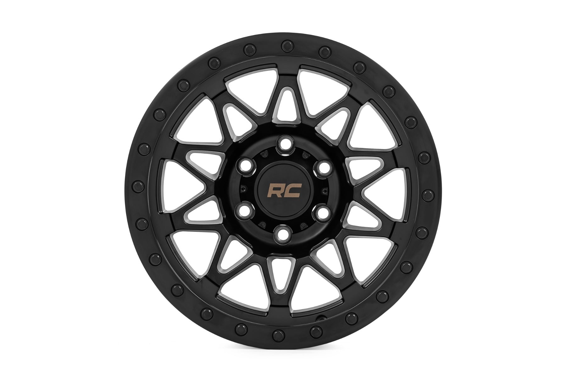 Rough Country 78 Series Wheel | Simulated Beadlock | Black | 18x9 | 5x5 | -12mm