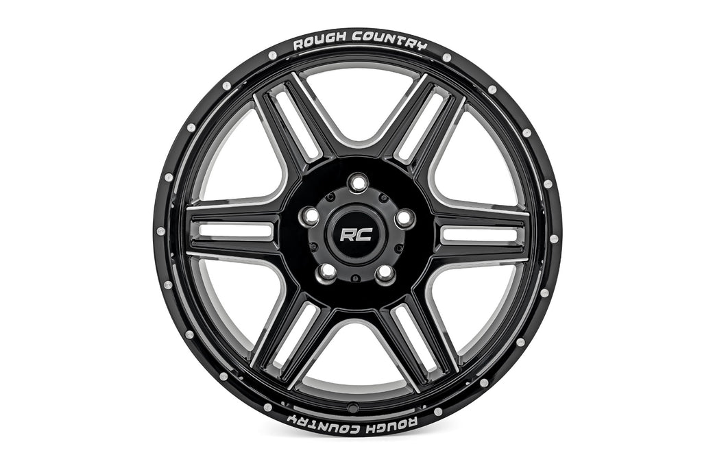 Rough Country 92 Series Wheel | Machined One-Piece | Gloss Black | 18x9 | 6x5.5 | +0mm