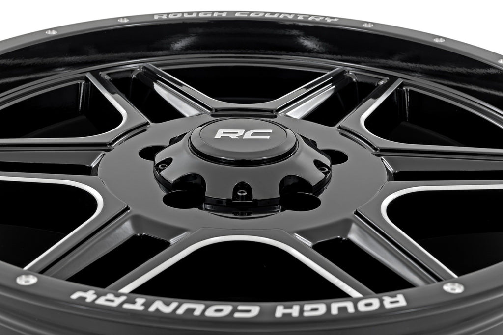 Rough Country 92 Series Wheel | Machined One-Piece | Gloss Black | 18x9 | 6x5.5 | +0mm