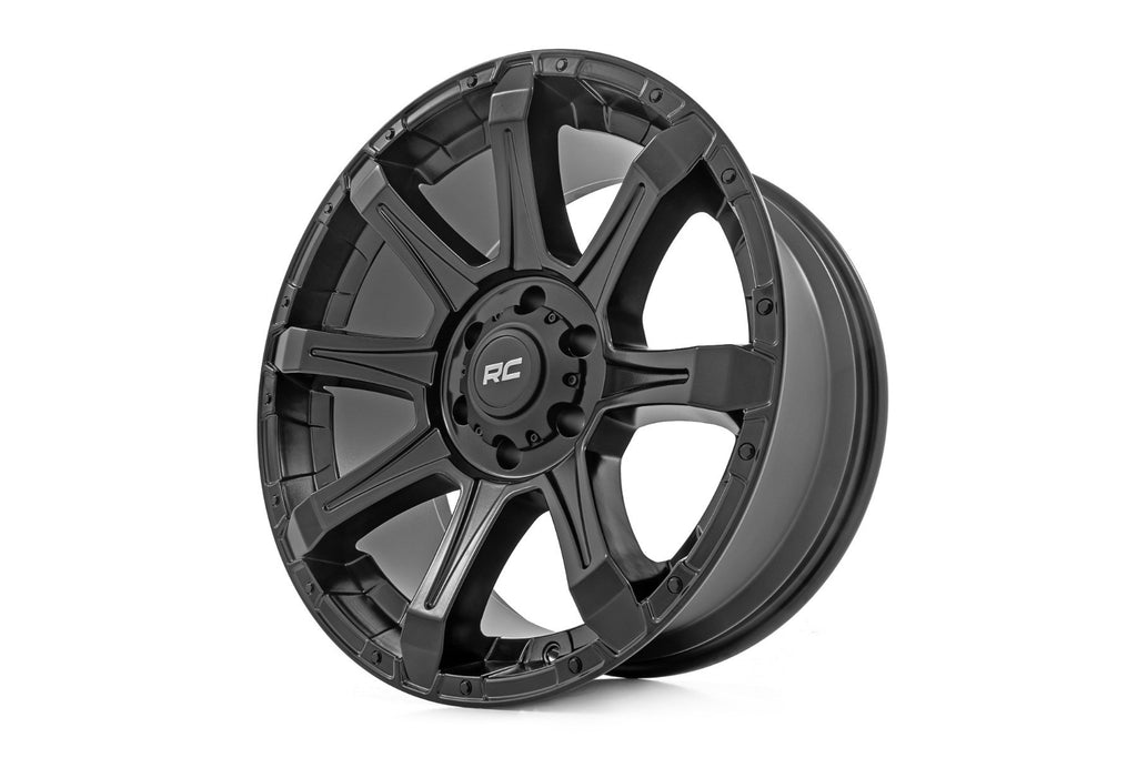 Rough Country 81 Series Wheel | One-Piece | Semi Gloss Black | 20x9 | 5x150 | +18
