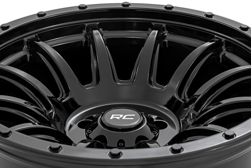 Rough Country 90 Series Wheel | One-Piece | Gloss Black | 20x9 | 6x5.5 | 0mm