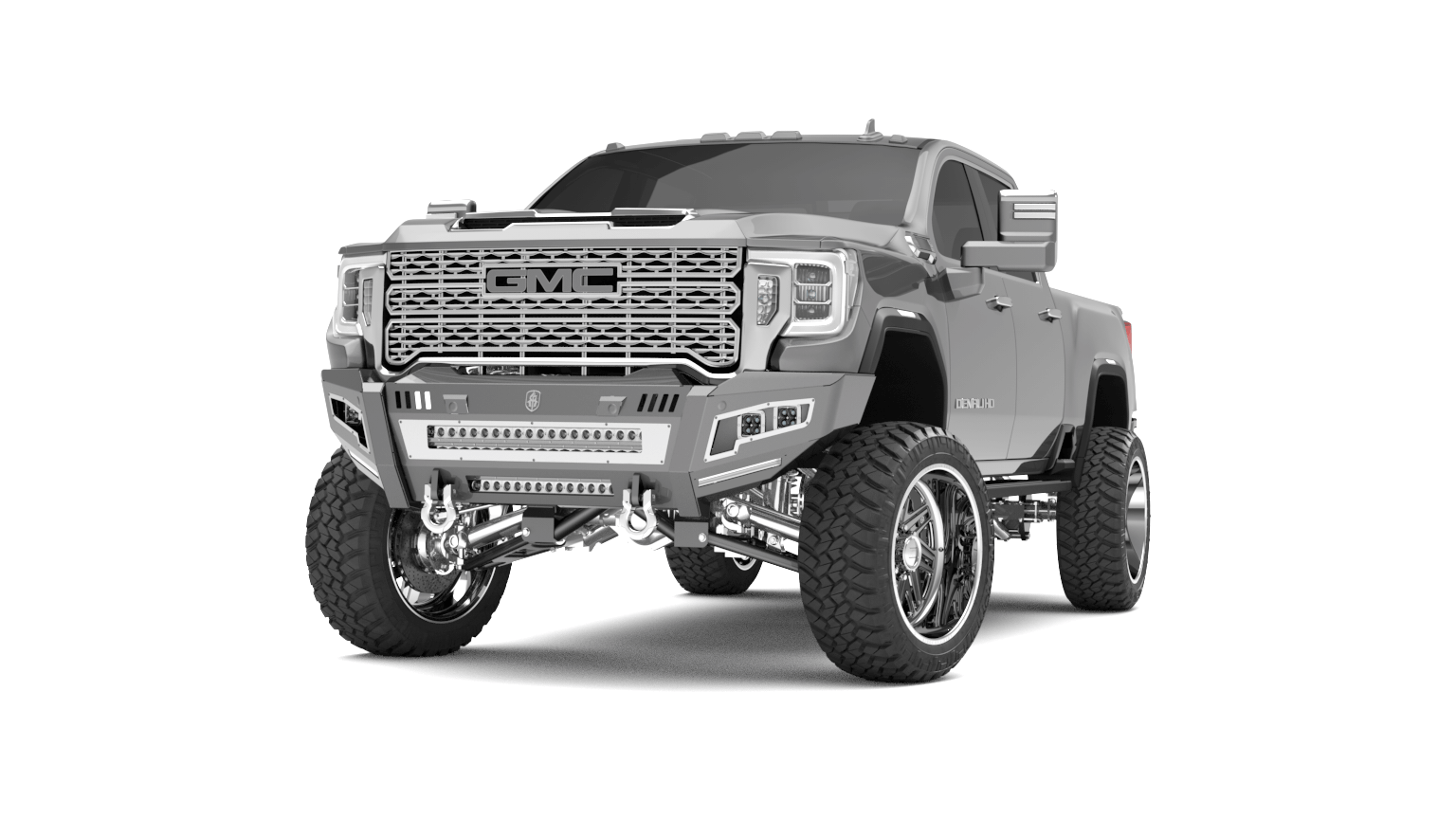 2020+ Gmc 2500 Identity Front Bumper / Shackles / Double Cube Light Pods / Beauty Ring / Hdwr Kit