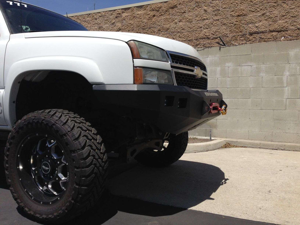 2003-2007 Chevy 2500 Stealth Front Winch Bumper - Texture Black Warn M12000, Smittybilt Xrc