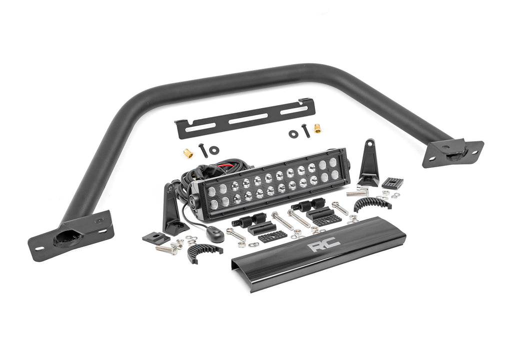 Rough Country Safari Bar | 12" LED Light Bar | Black | Dual Row | OE Modular Steel | Ford Bronco (21-23)