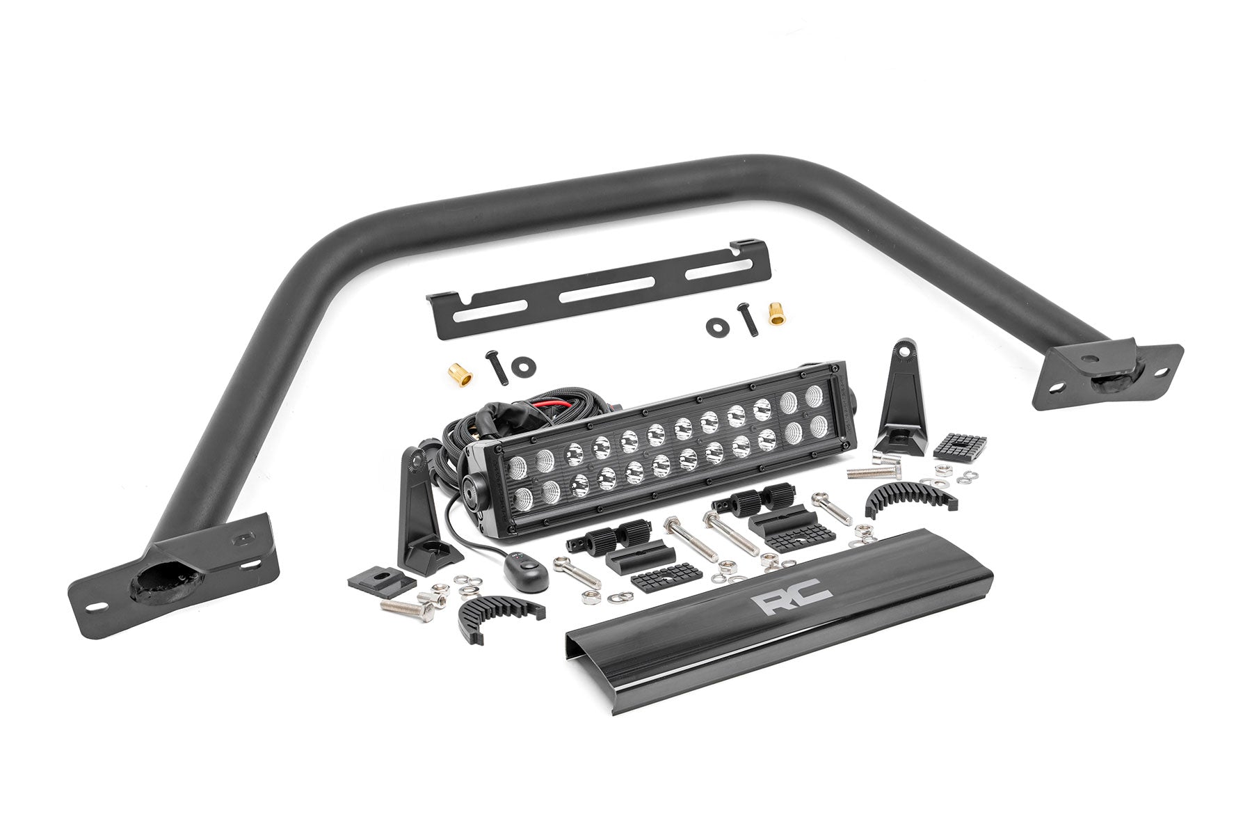 Rough Country Safari Bar | 12" LED Light Bar | Black | Dual Row | OE Modular Steel | Ford Bronco (21-23)