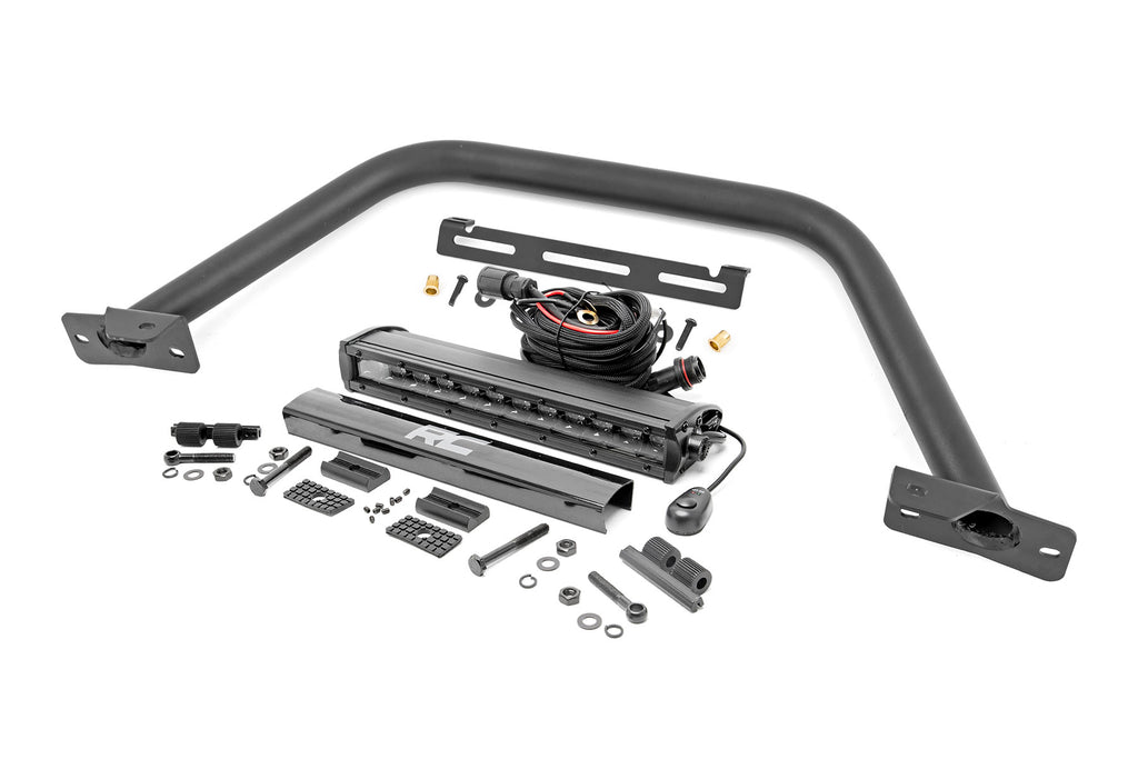 Rough Country Safari Bar | 12" LED Light Bar | Black | Single Row | OE Modular Steel | Ford Bronco 4WD (