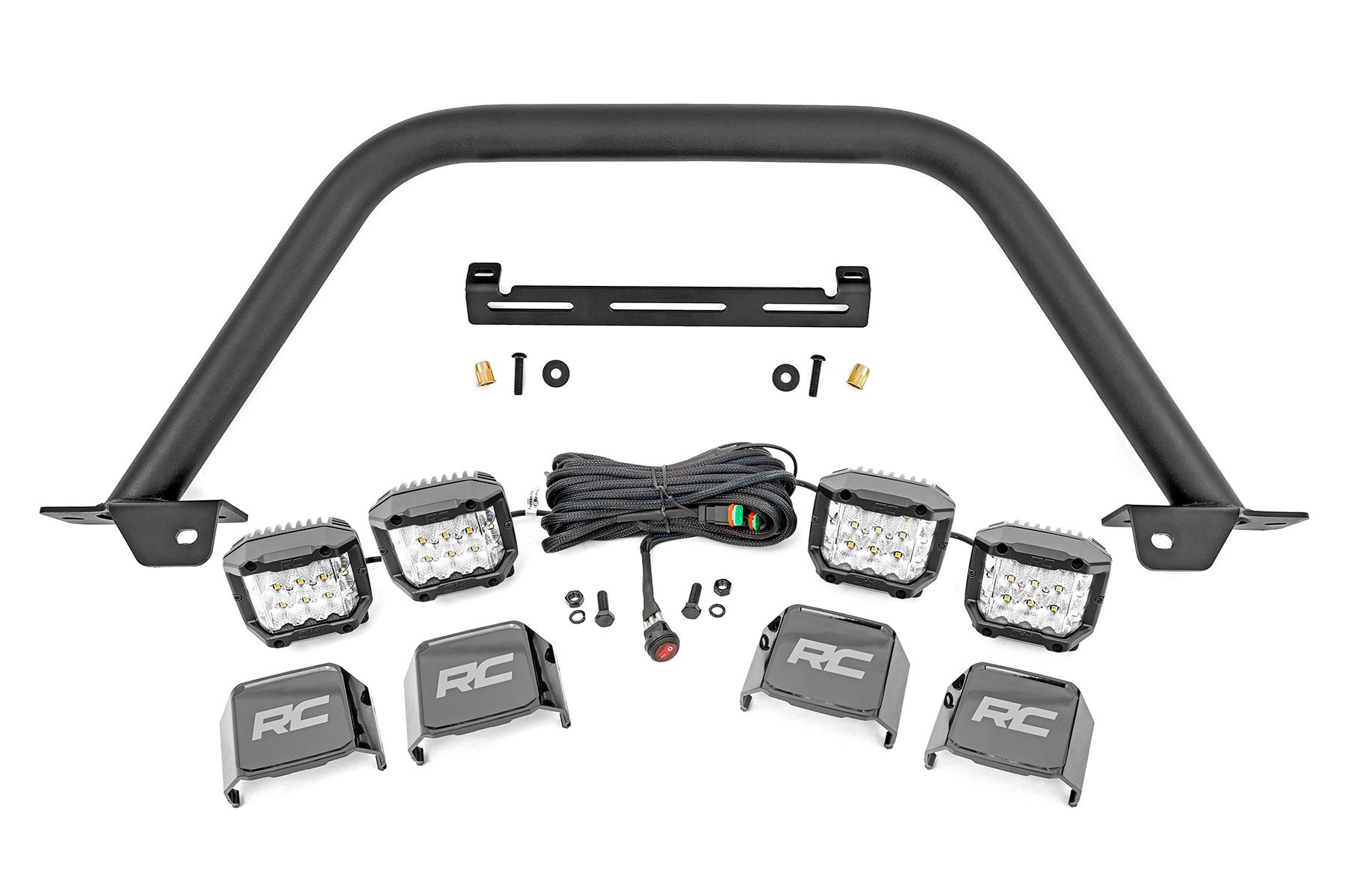 Rough Country Safari Bar | 3" OSRAM (Quad) | Wide | OE Modular Steel | Ford Bronco (21-23)