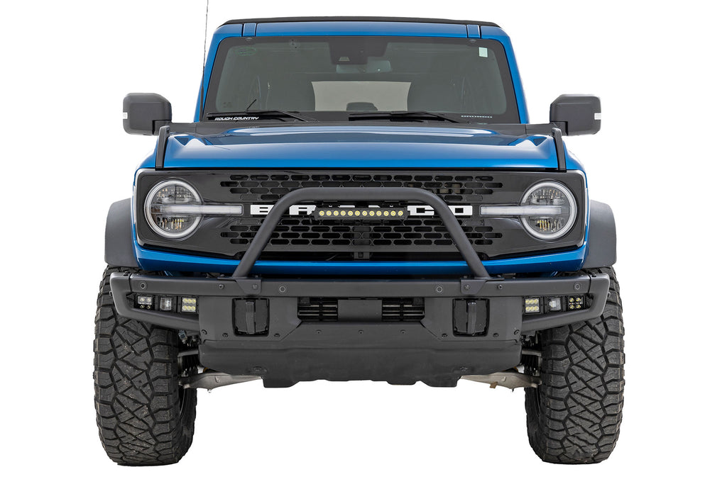 Rough Country Safari Bar | 12" LED Light Bar | Black | Single Row | OE Modular Steel | Ford Bronco 4WD (