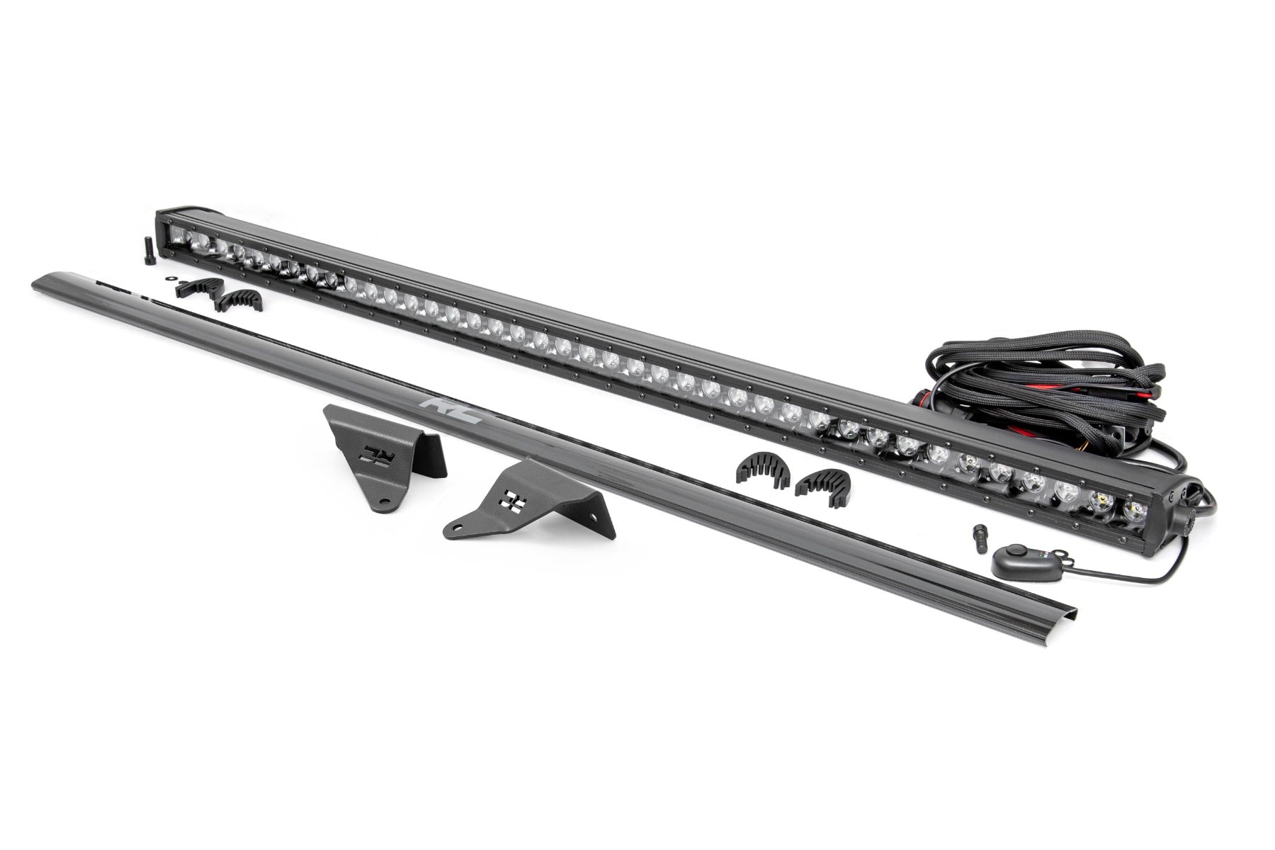 Rough Country LED Light | Upper Windshield | 40" Black Single Row | Ford Bronco (21-23)