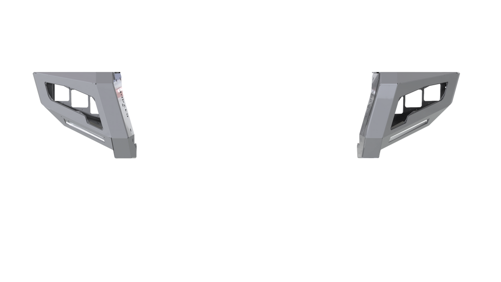 2017-2021 Ford F-250 Identity Front Bumper Full Kit Center Section Smooth|Standard End Pods|Light Pod X2 Cube|Accent Lights|Ring - Raw Steel