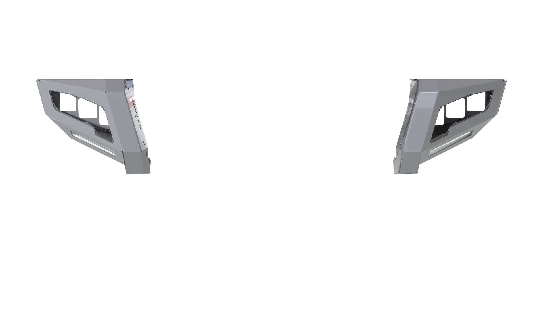 2017-2021 Ford F-250 Identity Front Bumper Full Kit Center Section Smooth|Standard End Pods|Light Pod X2 Cube|Accent Lights|Ring - Raw Steel