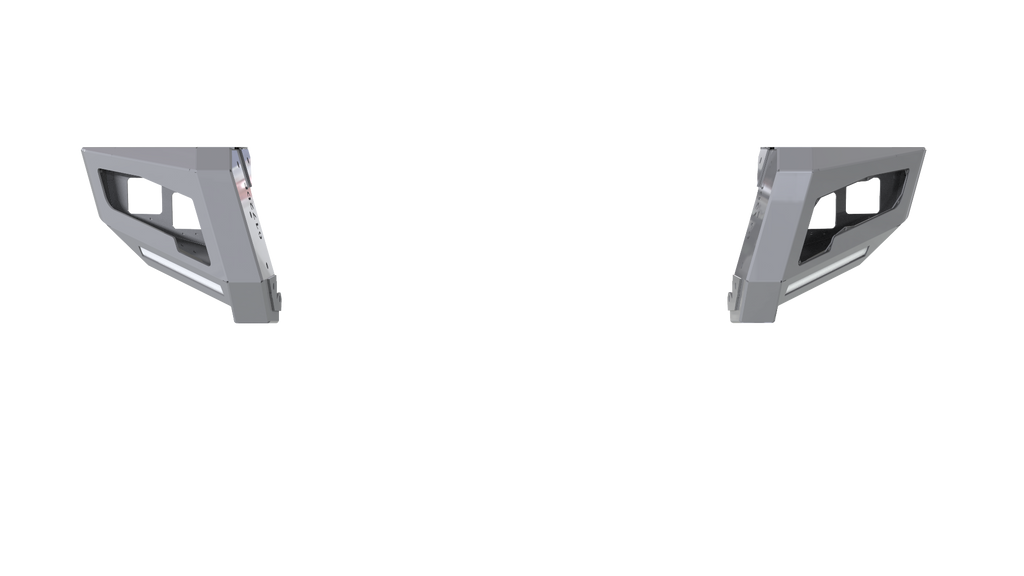 2017-2021 Ford F-250 Identity Front Bumper Full Kit Center Section Smooth|Standard End Pods|Light Pod X2 Cube|Accent Lights|Ring - Raw Steel