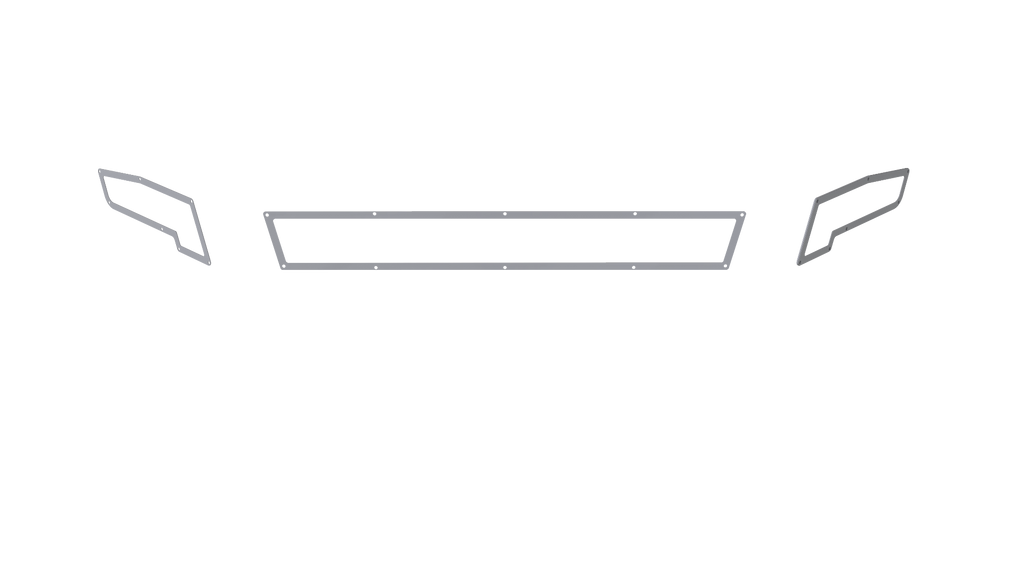 2017-2021 Ford F-250 Identity Front Bumper Full Kit Center Section Smooth|Standard End Pods|Light Pod X2 Cube|Accent Lights|Ring - Raw Steel