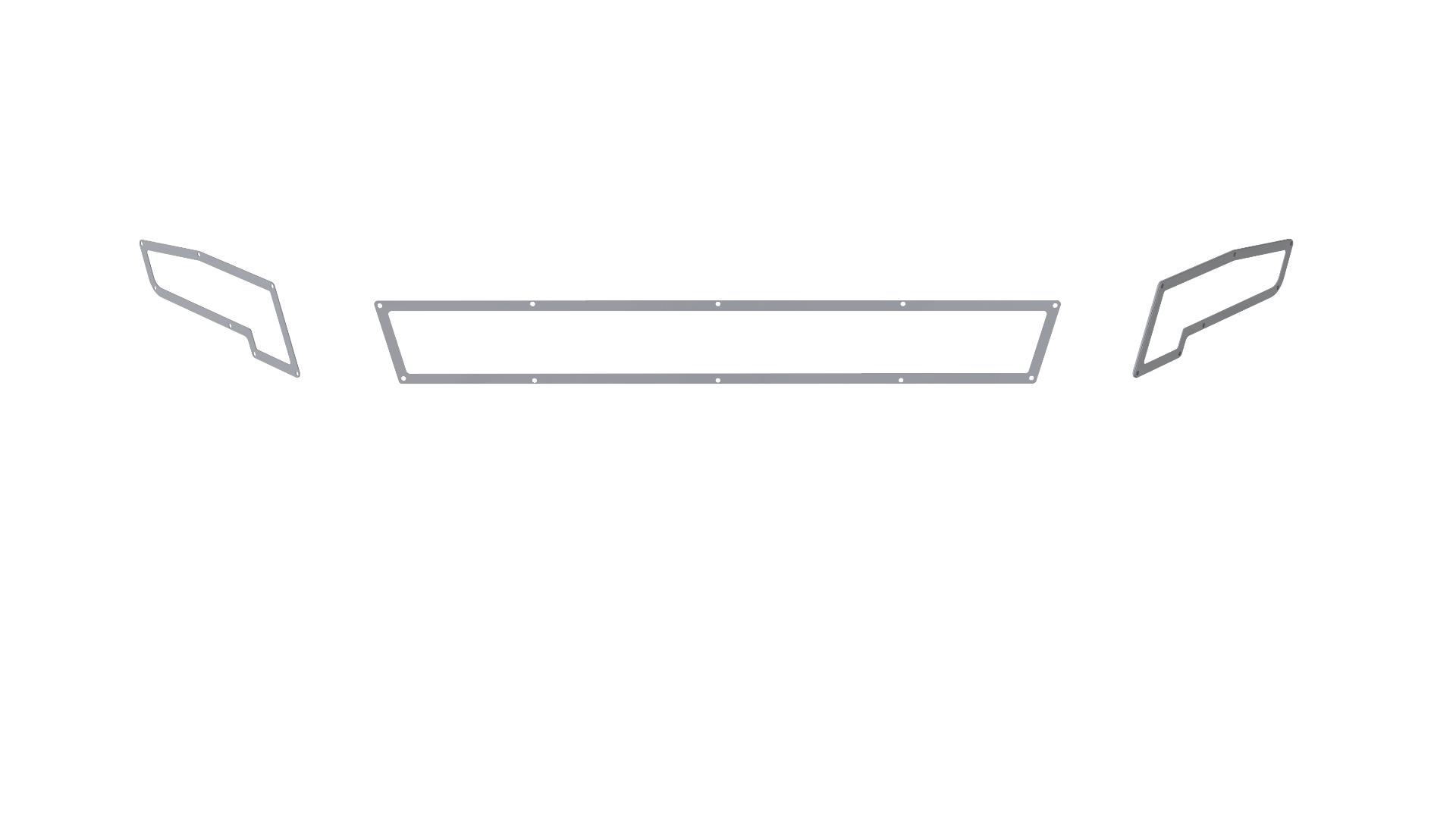 2017-2021 Ford F-250 Identity Front Bumper Full Kit Center Section Smooth|Standard End Pods|Light Pod X2 Cube|Accent Lights|Ring - Raw Steel