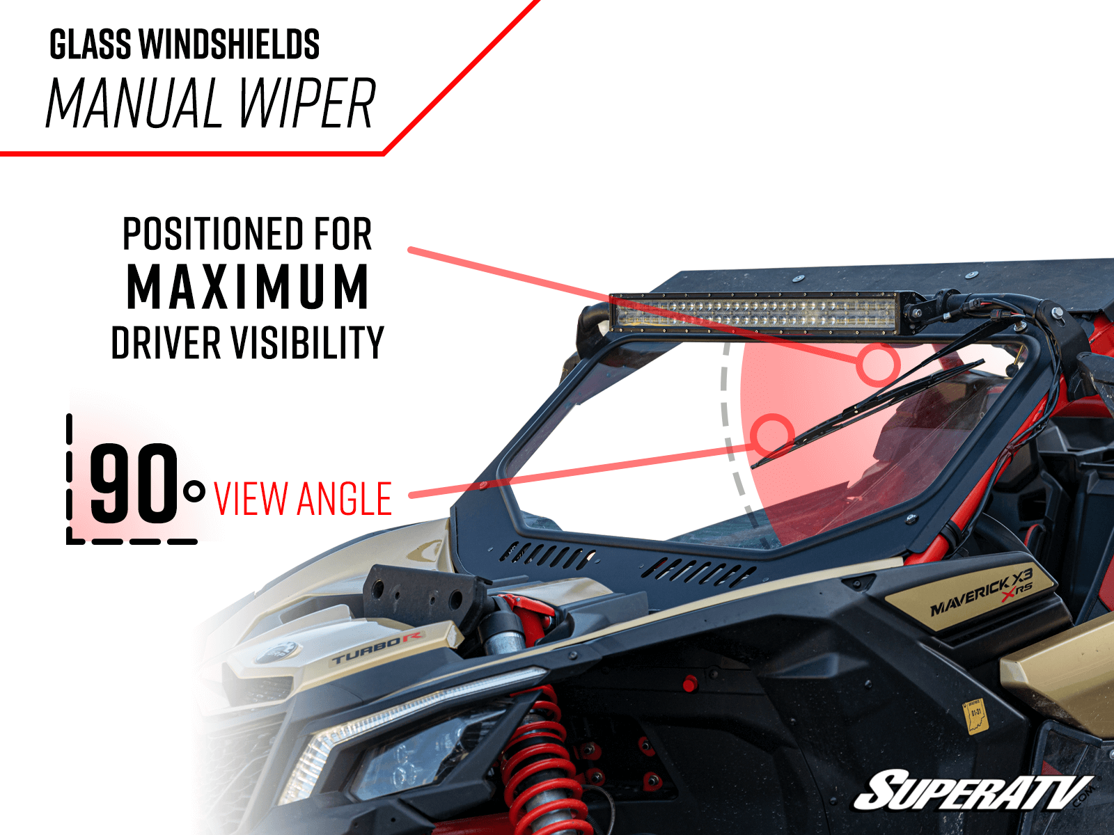 Can - Am Maverick Sport Glass Windshield - Offroad Armor