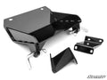 A set of black metal brackets for the CFMOTO UForce 1000 Plow Pro Snow Plow Mount, with a large central bracket featuring two hooks and bolt holes, plus two smaller side brackets, shown on a white background with the SuperATV logo.
