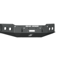 A textured black, angular metal Stealth Front Winch Bumper for 2019-21 Chevy 1500 features geometric cutouts, ROAD ARMOR in white across the top, and a centered logo. Compatible with Warn Zeon 10S and Smittybilt XRC. Transparent background.
