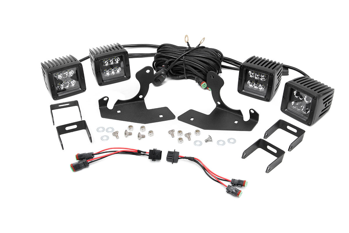 Rough Country LED Light | Fog Mount | Dual 2" Black Pair | Chevy Silverado 2500 HD/3500 HD (11-14)