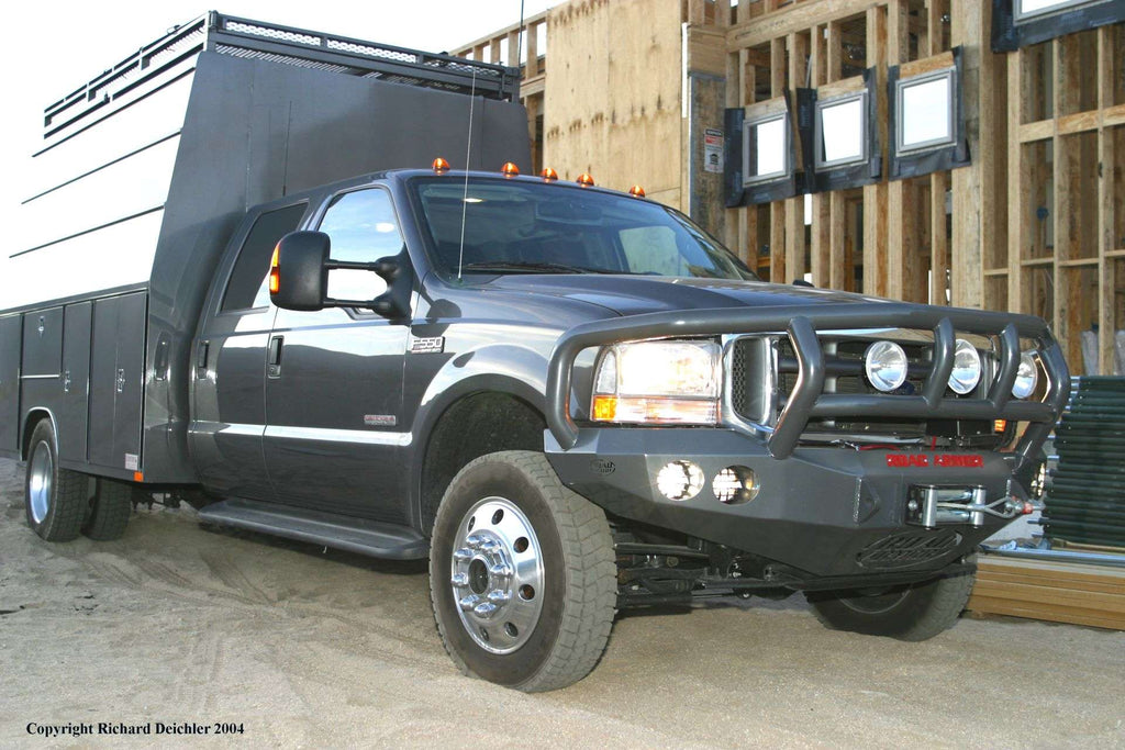 1999-2004 Ford F-250 Stealth Front Winch Bumper Titan Ii Guard Wide Flare - Texture Black Warn M12000, Smittybilt Xrc