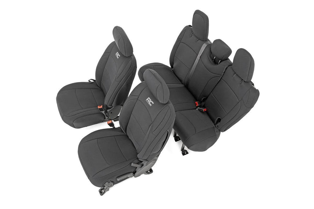 Rough Country Seat Covers | Front and Rear w/ Armrest | Jeep Wrangler JL (18-23)