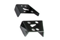 The image shows two glossy black Can Am Defender HD5 / HD8 / HD10 Plastic Rear CV Guards with multiple mounting holes and a 90-degree angle, designed for easy attachment to surfaces.