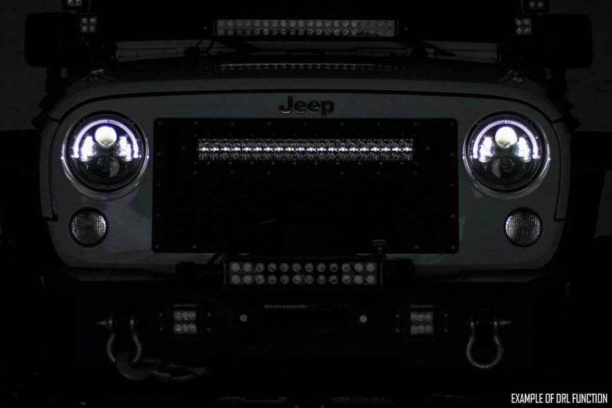 Rough Country Black Series LED | 50 Inch Light| Curved Dual Row | White DRL