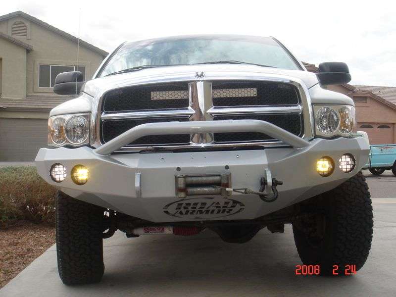 2003-2005 Ram 2500 Stealth Front Winch Bumper Pre-Runner Guard - Texture Black Warn M12000, Smittybilt Xrc