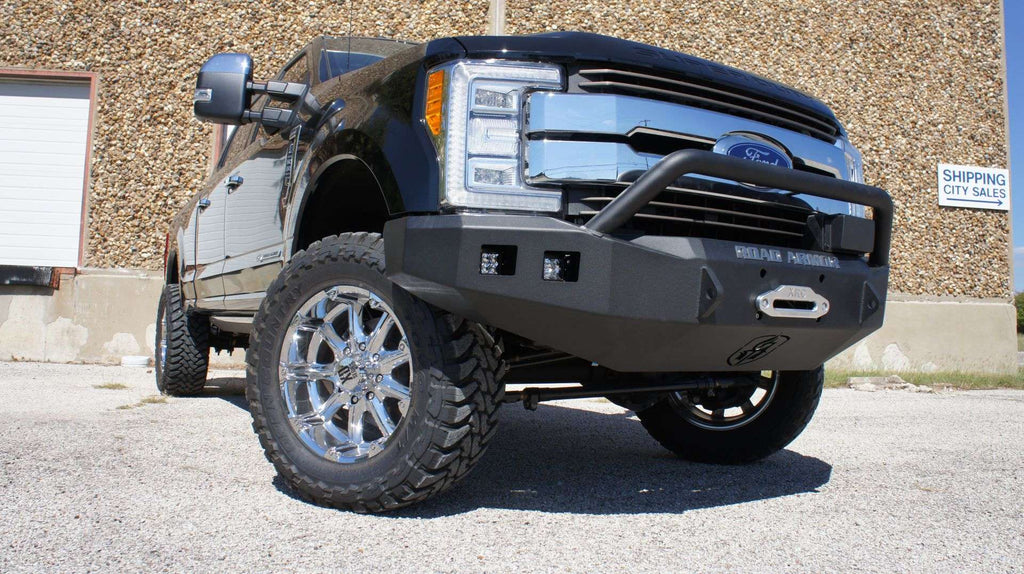 2017+ Ford F-250 Stealth Front Winch Bumper Pre-Runner Guard - Texture Black Warn 16.5Ti