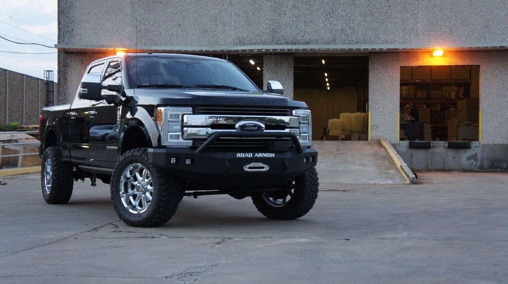 2017+ Ford F-250 Stealth Front Winch Bumper Pre-Runner Guard - Texture Black Warn 16.5Ti