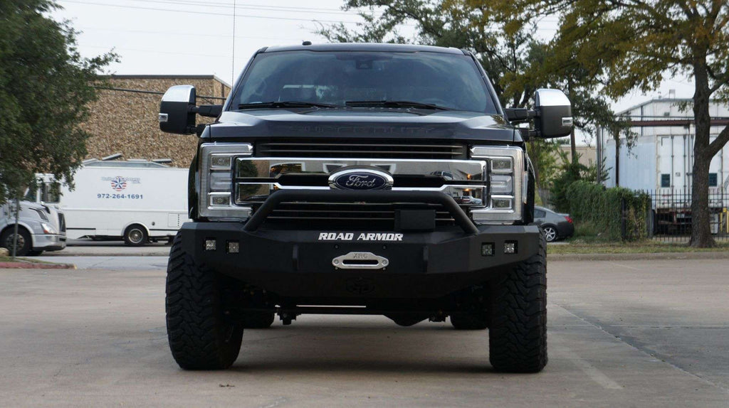 2017+ Ford F-250 Stealth Front Winch Bumper Pre-Runner Guard - Texture Black Warn 16.5Ti