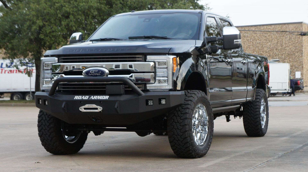 2017+ Ford F-250 Stealth Front Winch Bumper Pre-Runner Guard - Texture Black Warn 16.5Ti