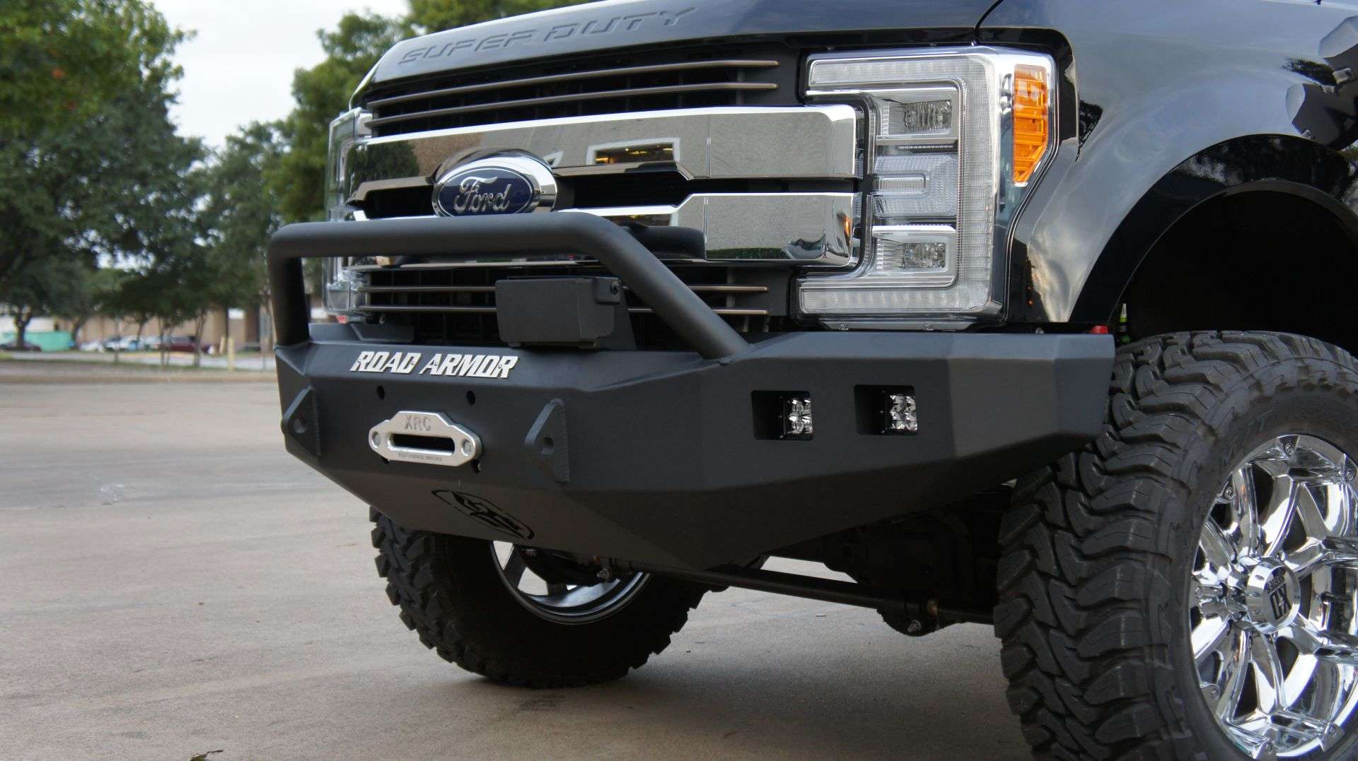2017+ Ford F-250 Stealth Front Winch Bumper Pre-Runner Guard - Texture Black Warn 16.5Ti