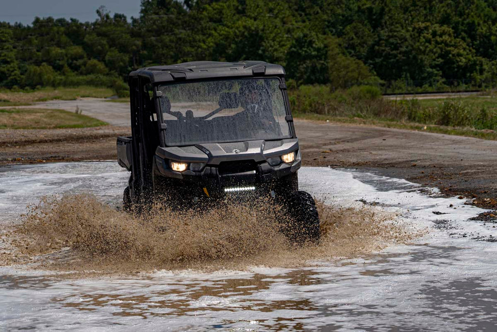 Rough Country LED Light | Bumper Mount | 12" Black Single Row | Can-Am Defender (16-22)