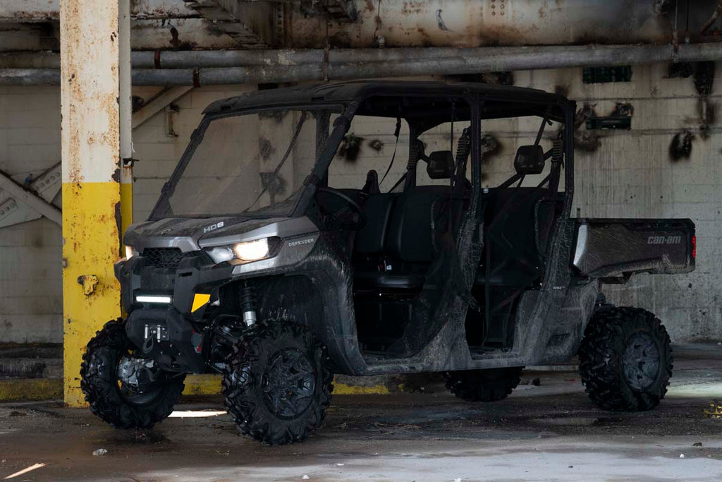 Rough Country LED Light | Bumper Mount | 12" Black Single Row | Can-Am Defender (16-22)