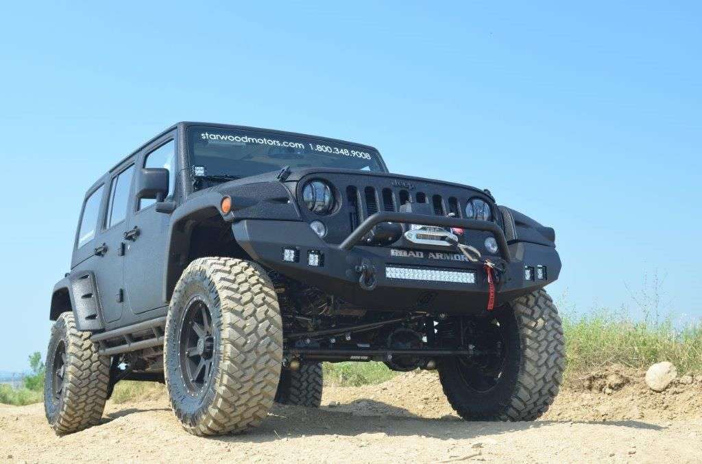 2007-2018 Jeep Jk Stealth Front Winch Bumper Pre-Runner Guard - Texture Black Warn Powerplant