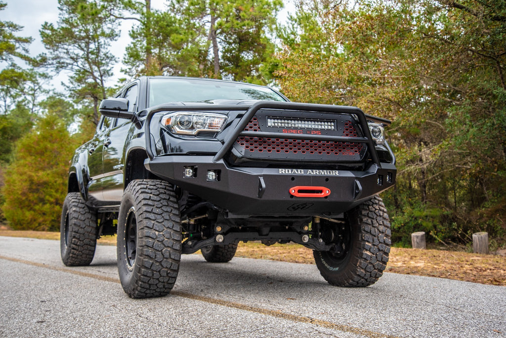 2016-2021 Toyota Tacoma Stealth Front Winch Bumper Lonestar Guard - Texture Black Warn M8000 Or 9.5Xp
