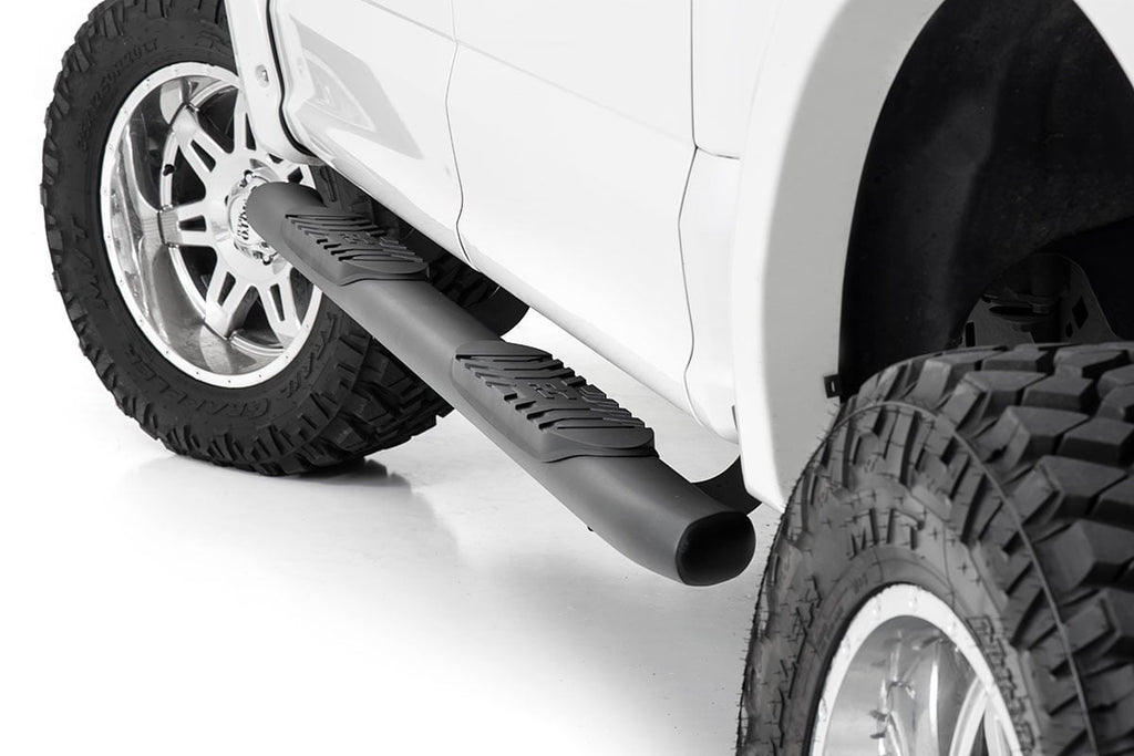 Rough Country Oval Nerf Step | Crew Cab | Black | Ford F-150 (15-23)/F-150 Lightning (2022)