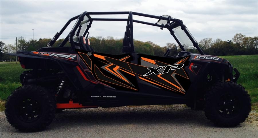 Trail Armor Genx Four Door Graphics Kit - 2014 Rzr 4 Xp 1000 Titanium Matte Black